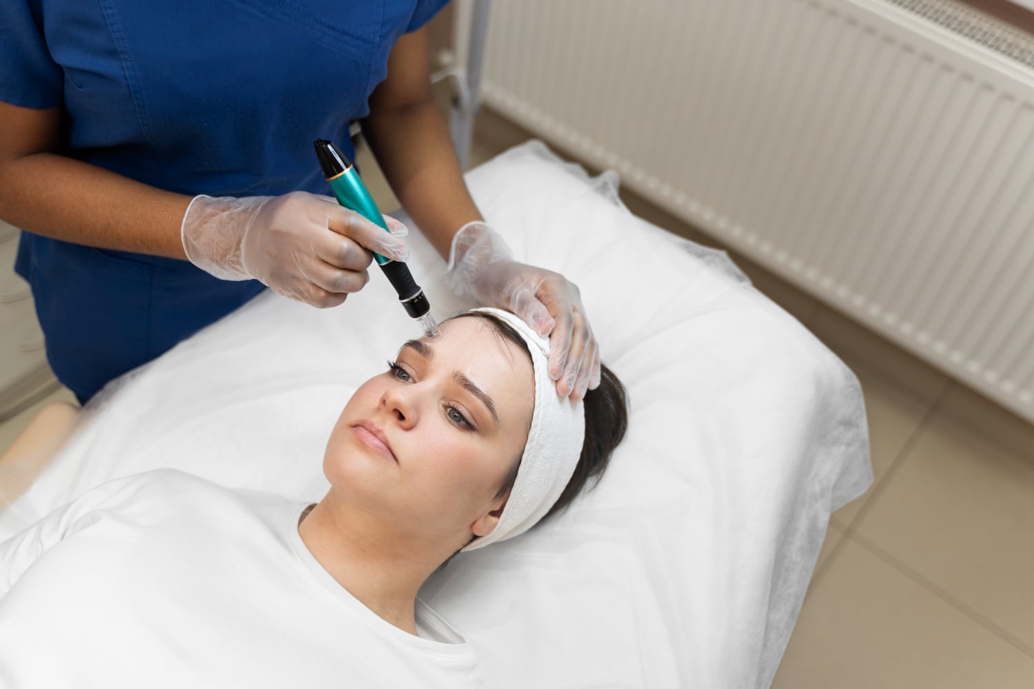 A facial skin treatment at NFuze Wellness
